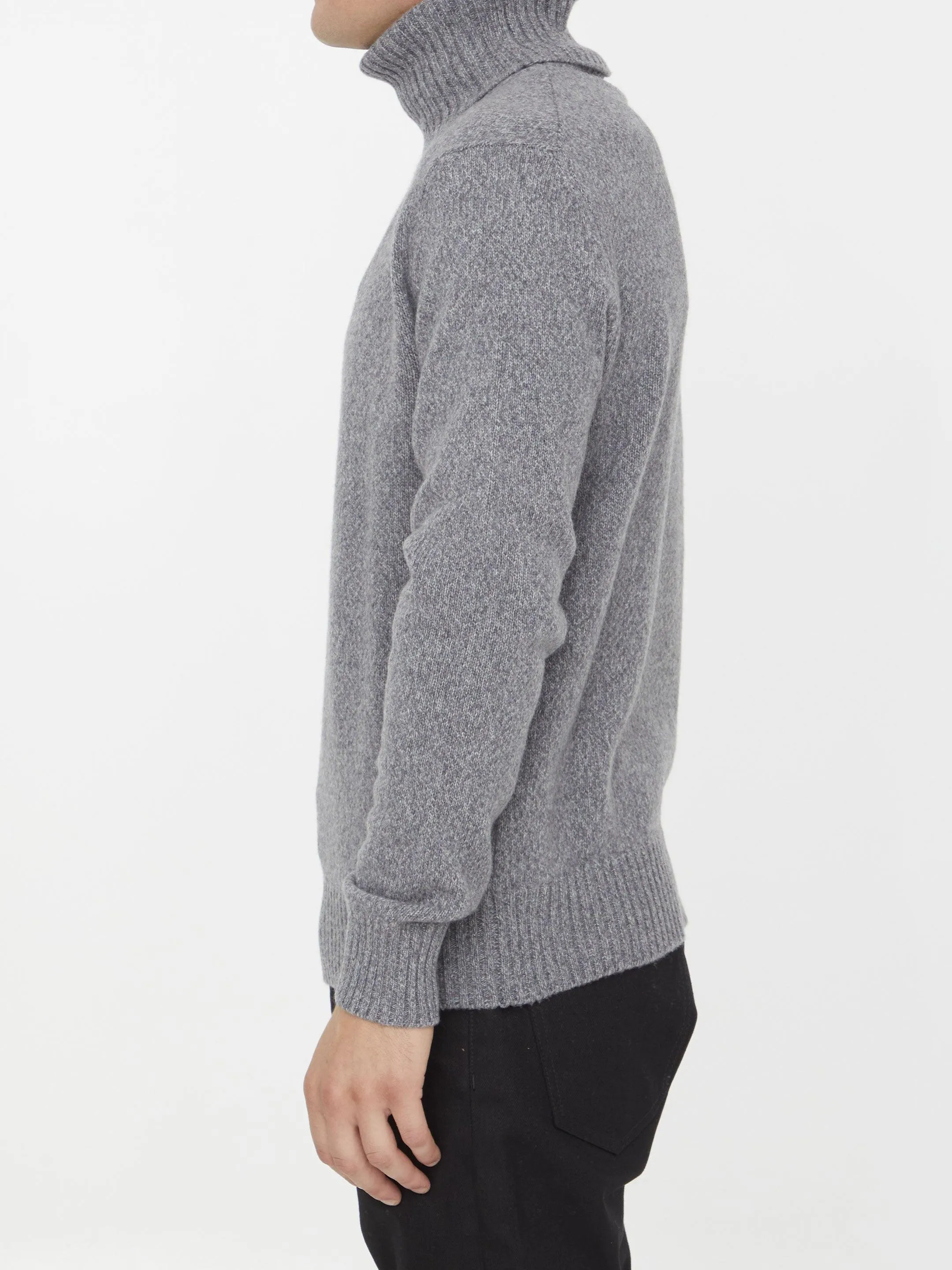Ami Paris Grey Cashmere Turtleneck