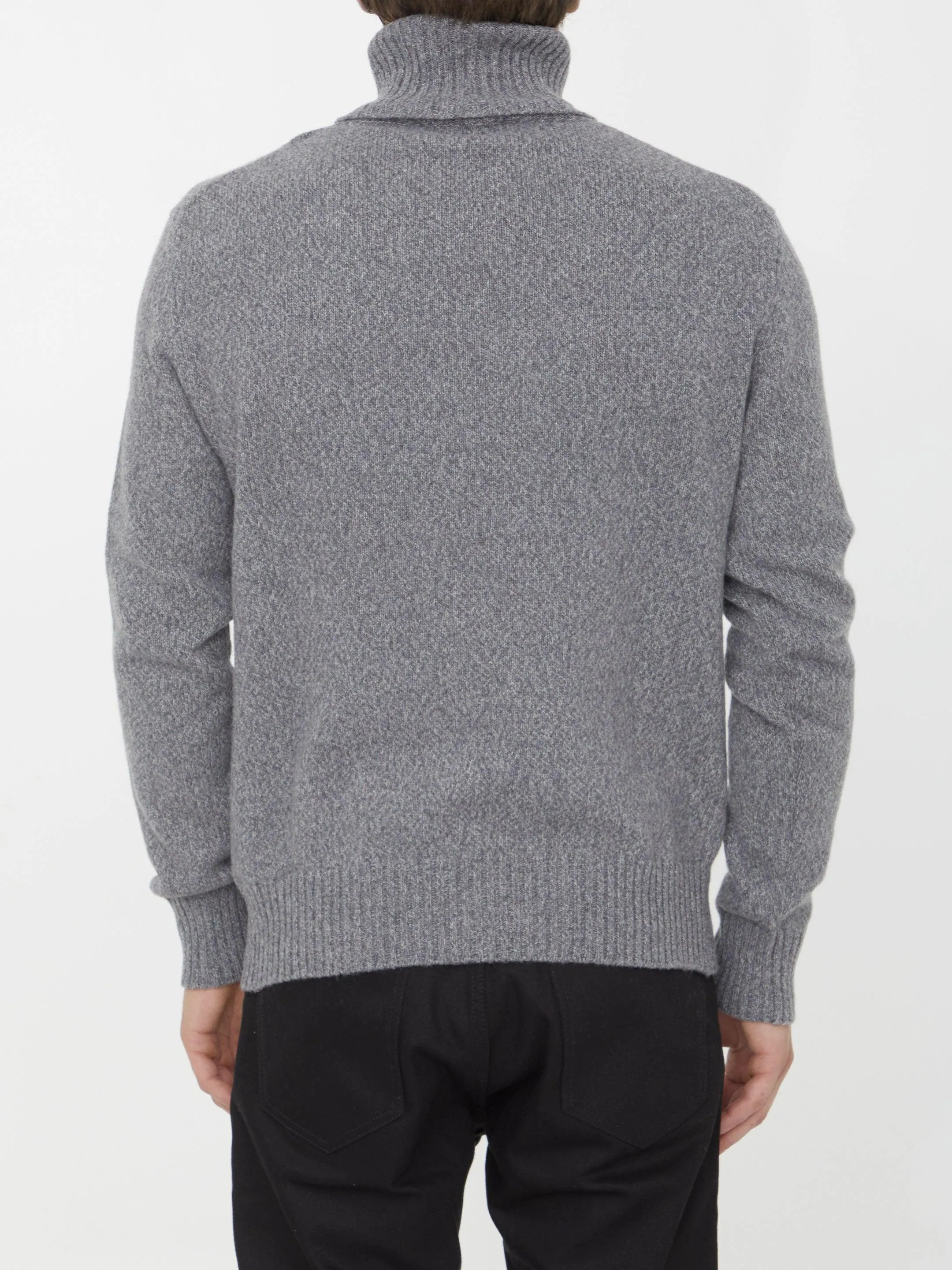 Ami Paris Grey Cashmere Turtleneck