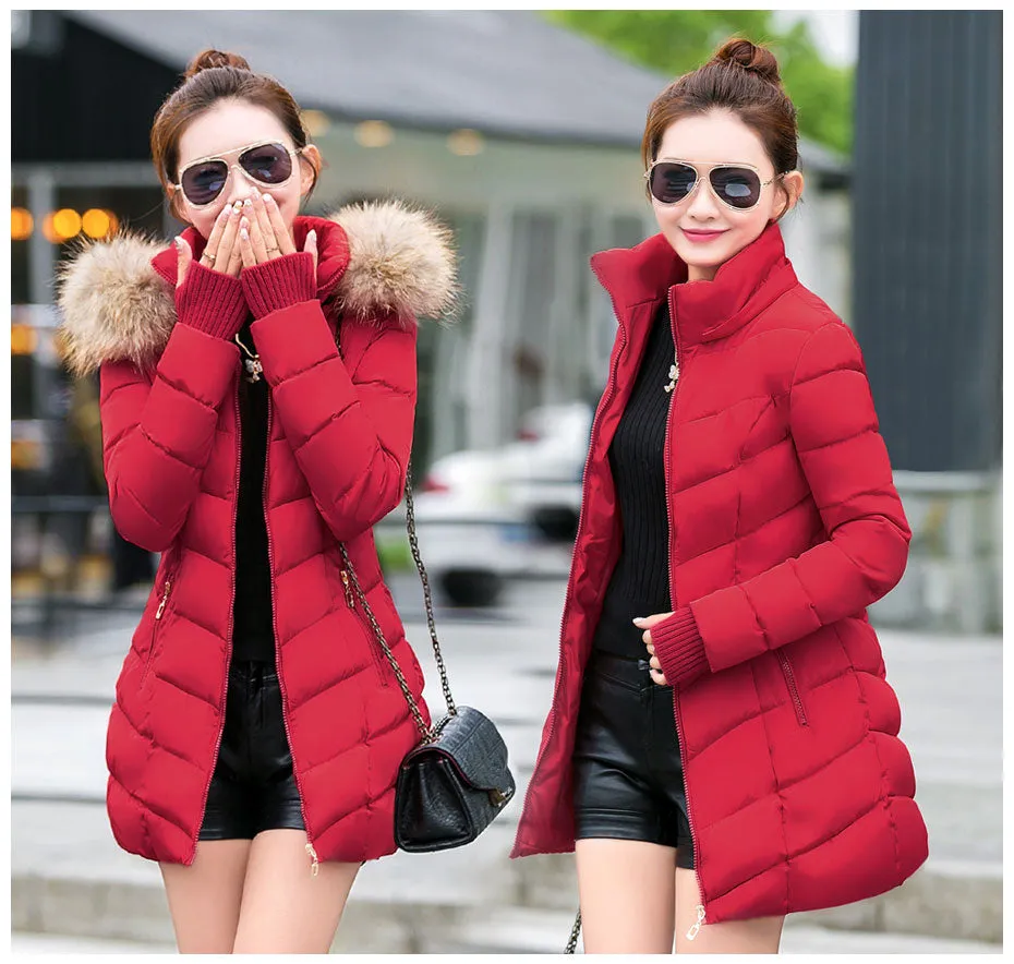 Bella Fox Fur Collar Parka Coat