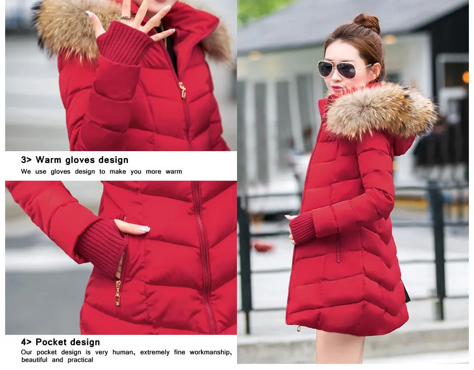Bella Fox Fur Collar Parka Coat