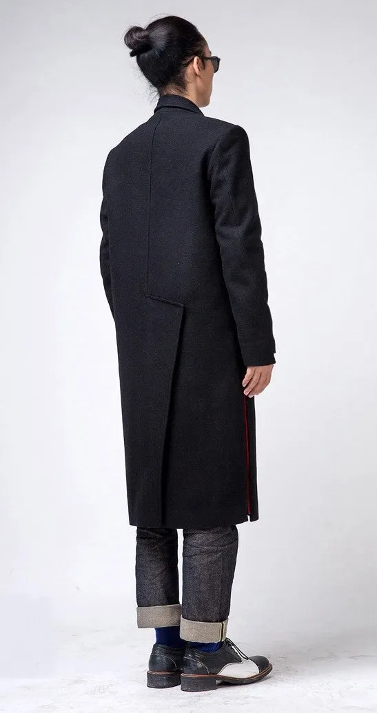 Oversized Wool Asymmetryc Cut Long Jacket //  Extravagant Coat