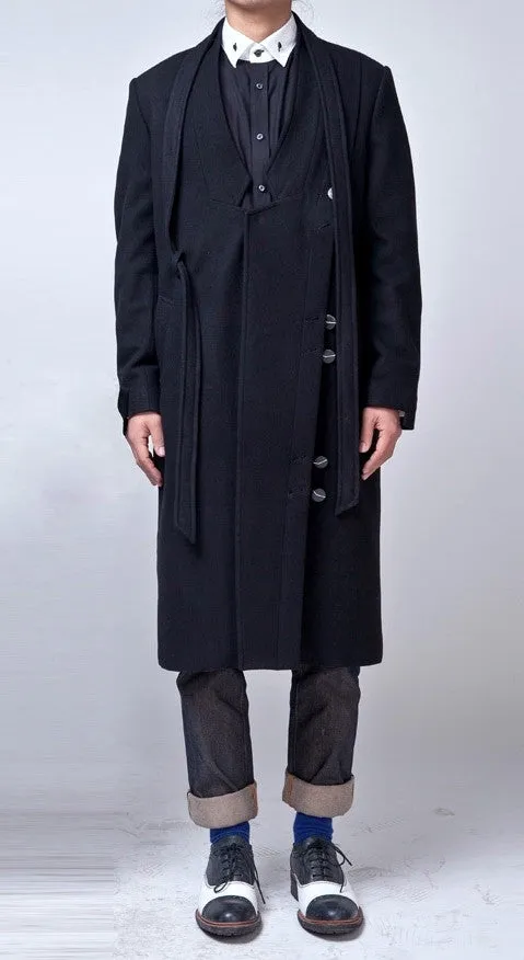 Oversized Wool Asymmetryc Cut Long Jacket //  Extravagant Coat