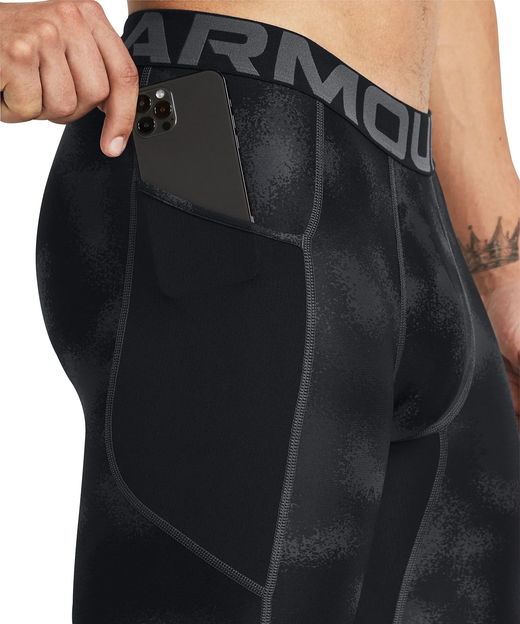 Under Armour HeatGear Long Mens Compression Short Tights - Black